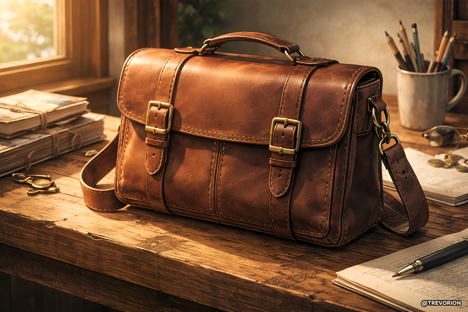 384: Leather Satchel 📜👜