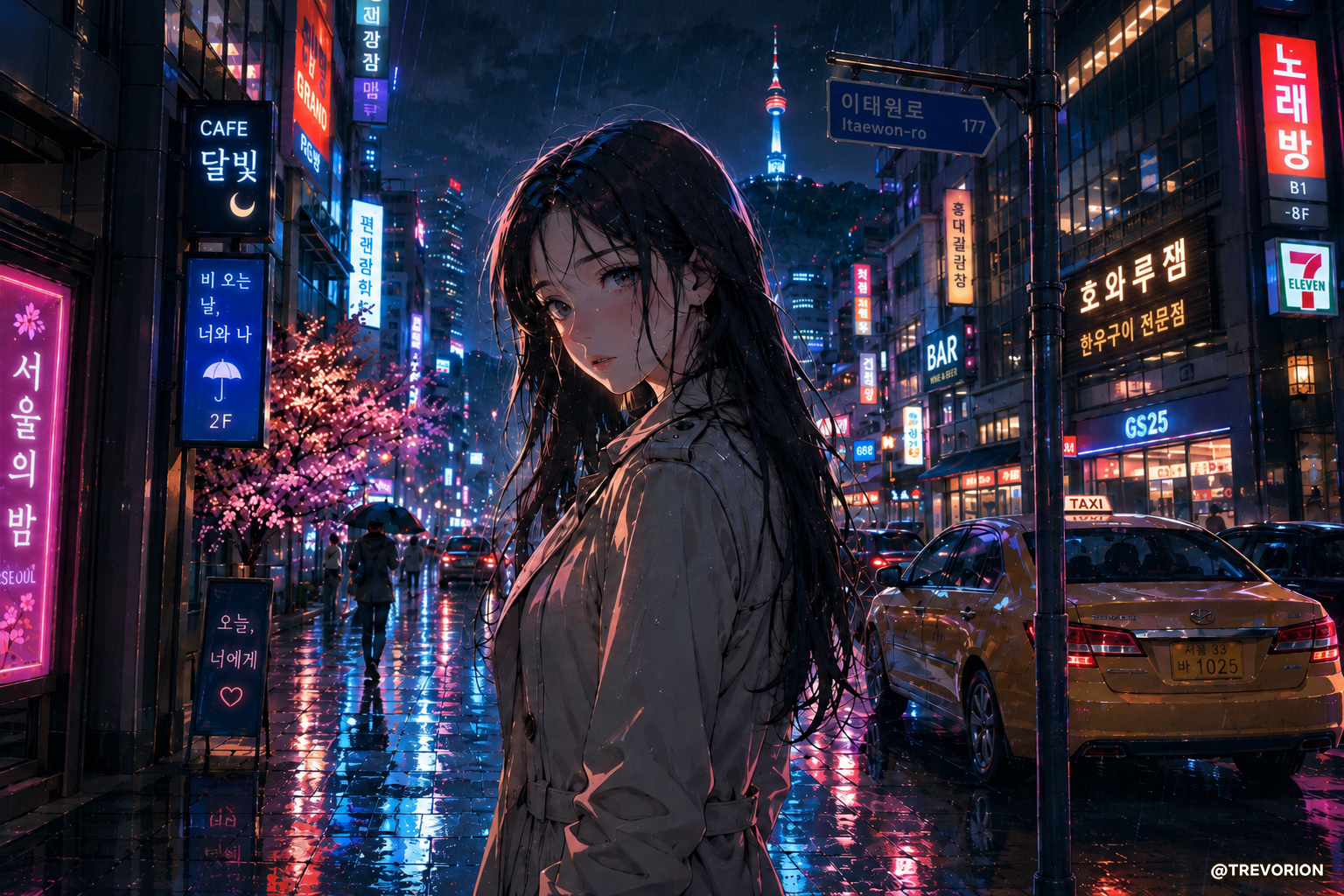 Itaewon Night 🌧️🌃